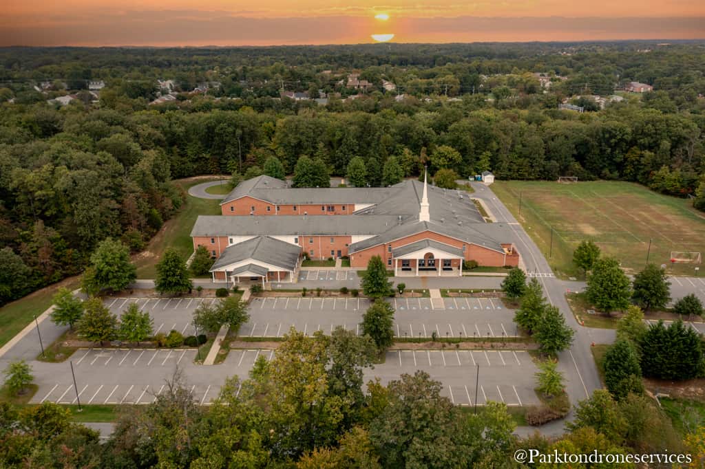 Aerial church photo